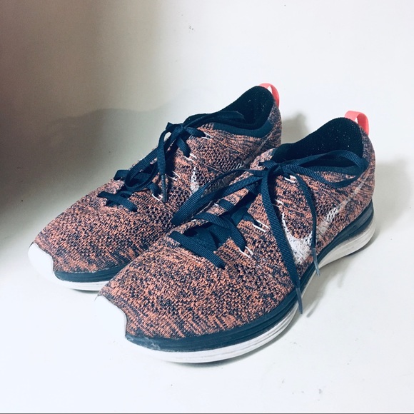 Nike Flyknit Lunar1+ Squadron Blue Atomic Pink Womens USA Size 7.5 UK 5 EUR 38.5 - Picture 4 of 11